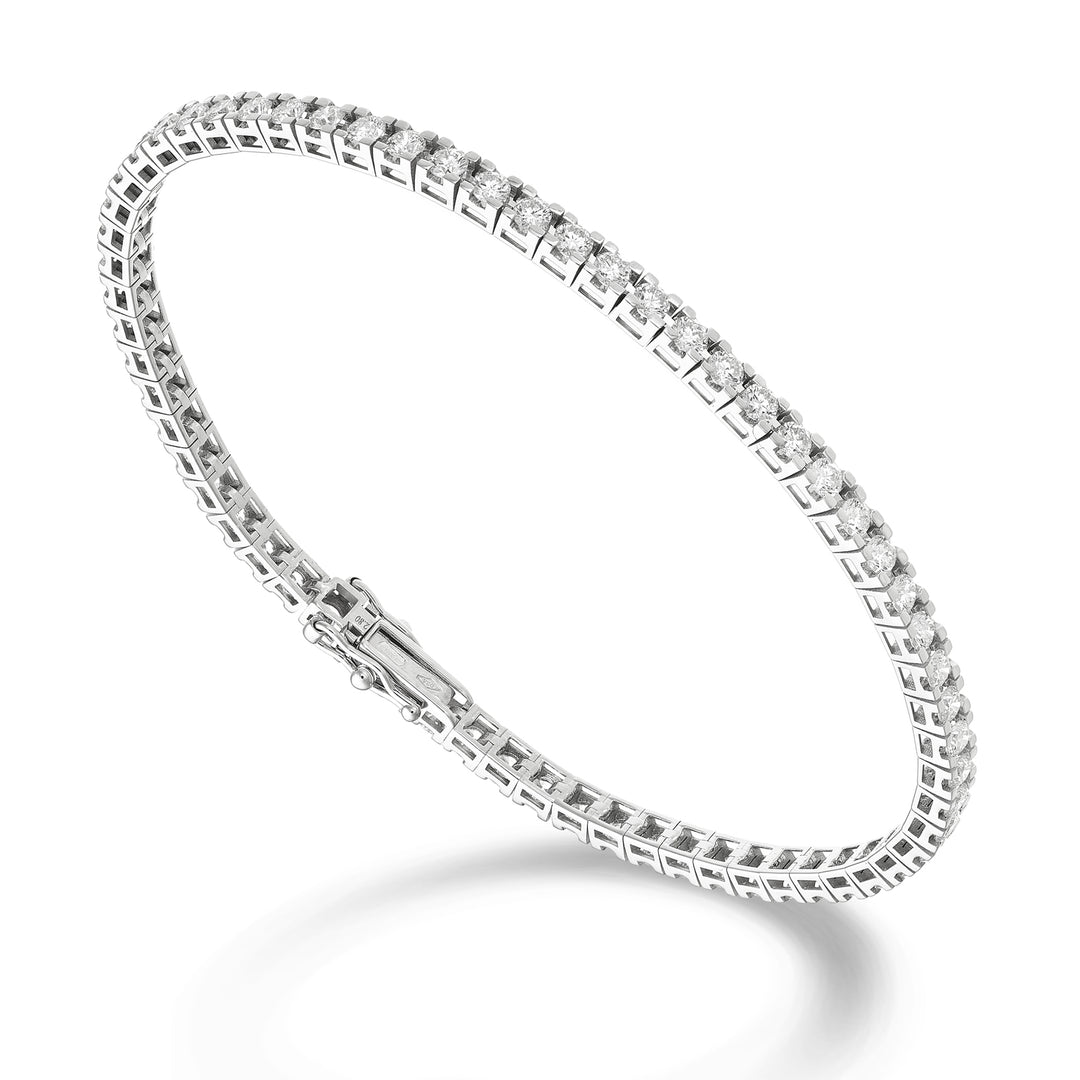Bracelet de tennis à lunette carrée légère World Diamond Group 0,01 ct chacun BTQ800D001-170-25343110157