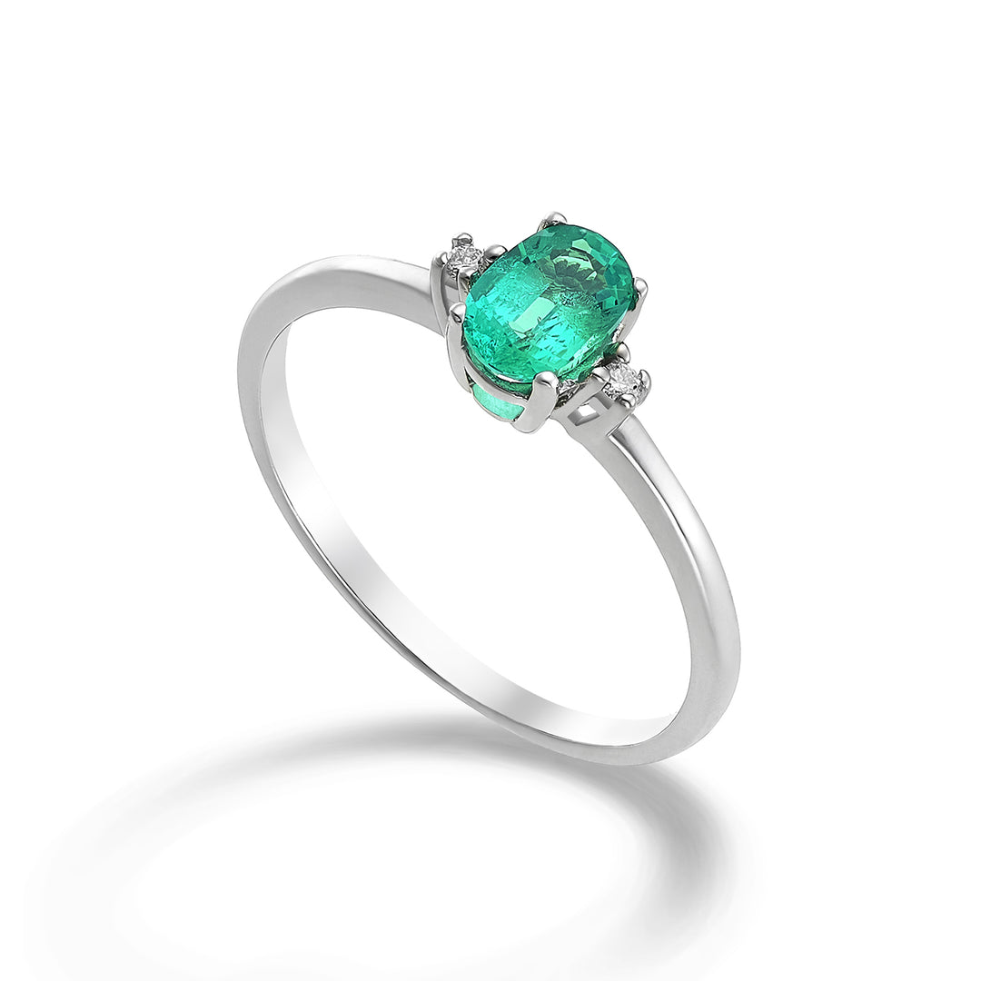 Mikiko ein 9k Smaragd n. oval 4x3 ct.0,15 Durchm. 0,02 ct MA5190R4SMN