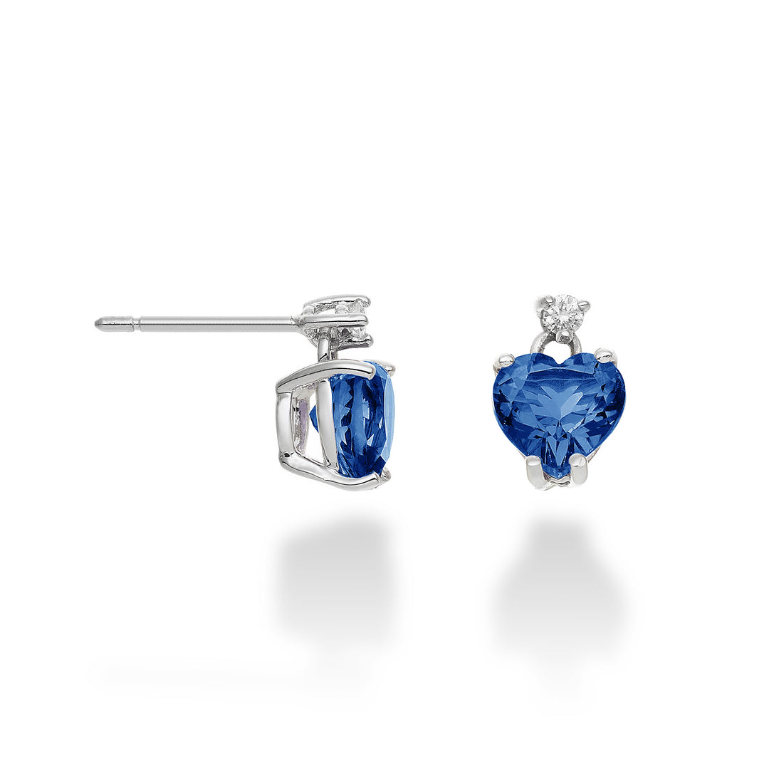 Nihama oder 18 Karat Londoner Blautopas Herz 6x6 ct.1,70 Durchm. ct.0,04 NOCL198DITPBL66O4