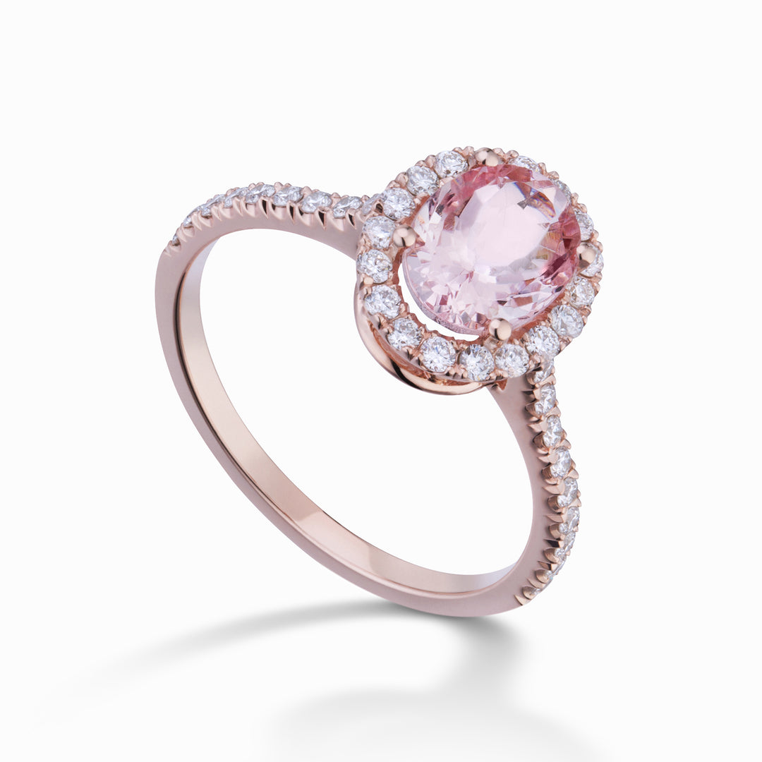 World Diamond Group oval morganite ring 6x4 and diamonds ACLC070DIMO2-23193110104