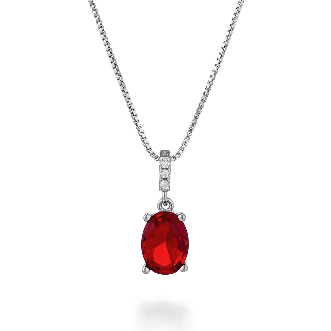 Nihama cl ag925 edelsteen swarovski wit en rood ND7573A4RED00