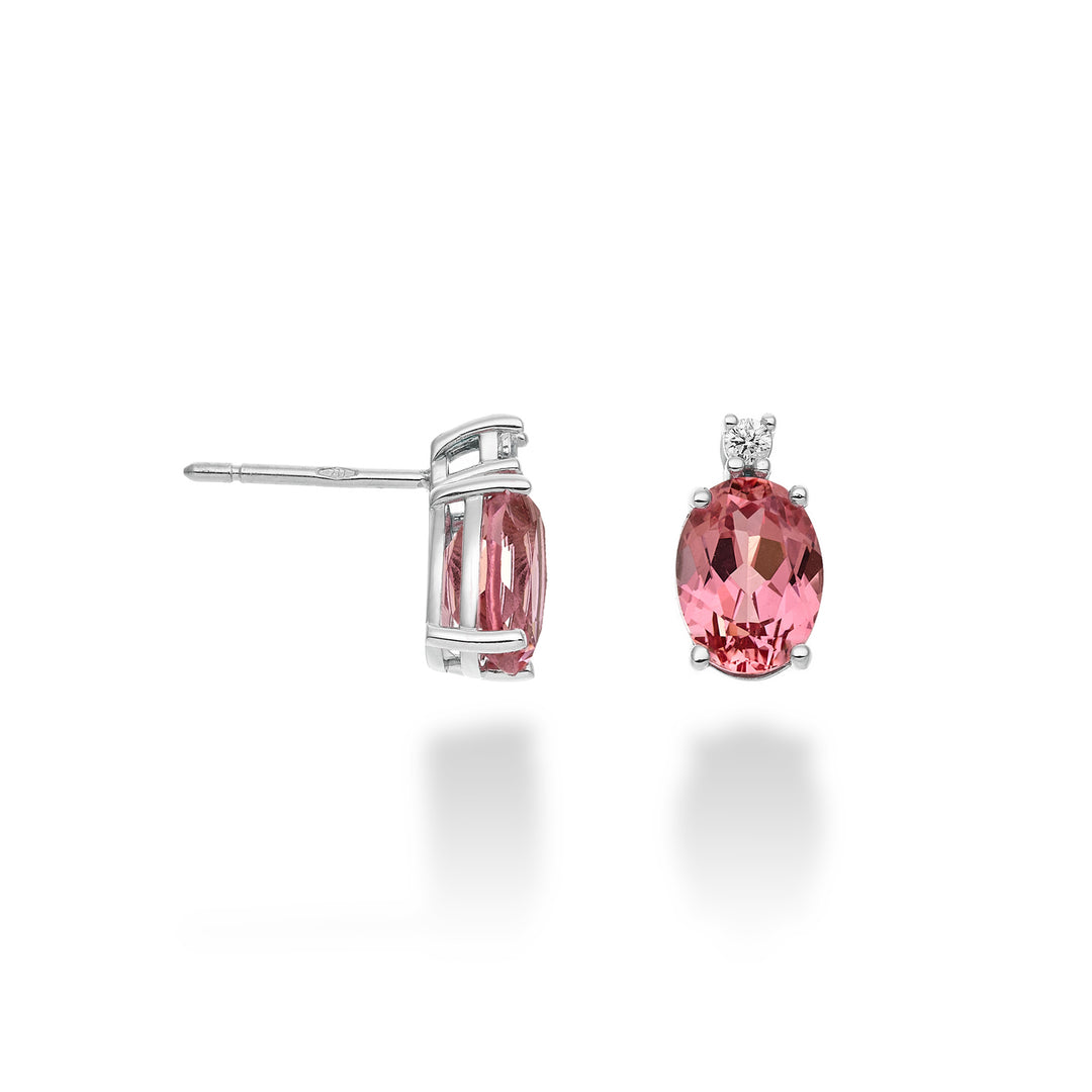 Mikiko oder 18 Karat ovaler rosa Saphir 8x6 ct.3,20 Durchm. ct.0,05 MO5025O4ZFRP