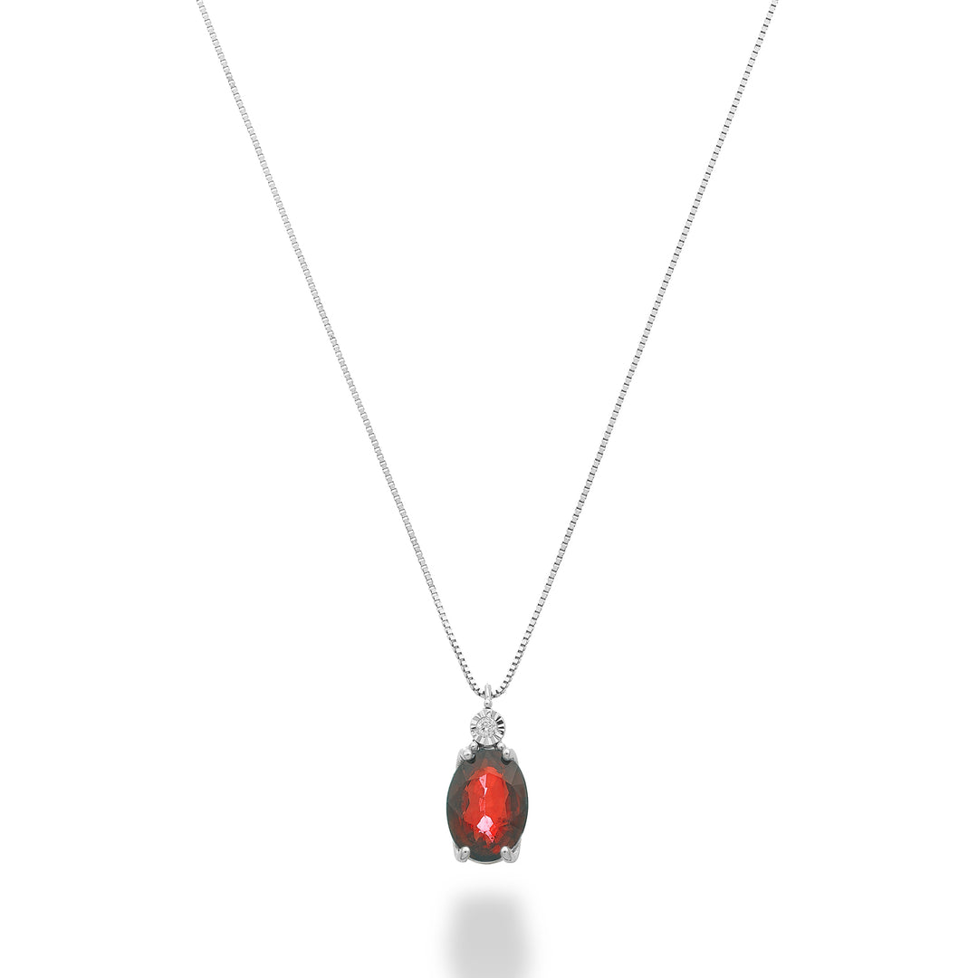 Nihama cl 18k rubis n. Ovale 7x5 avec diamant ND5186O4RBN080