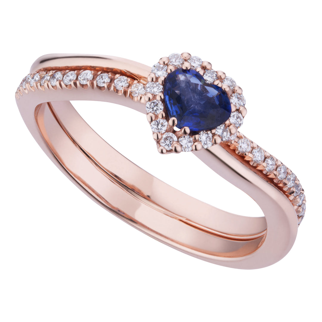 Golay ring met hart en contour saffier + schacht ACT012DIZB2-20016110030