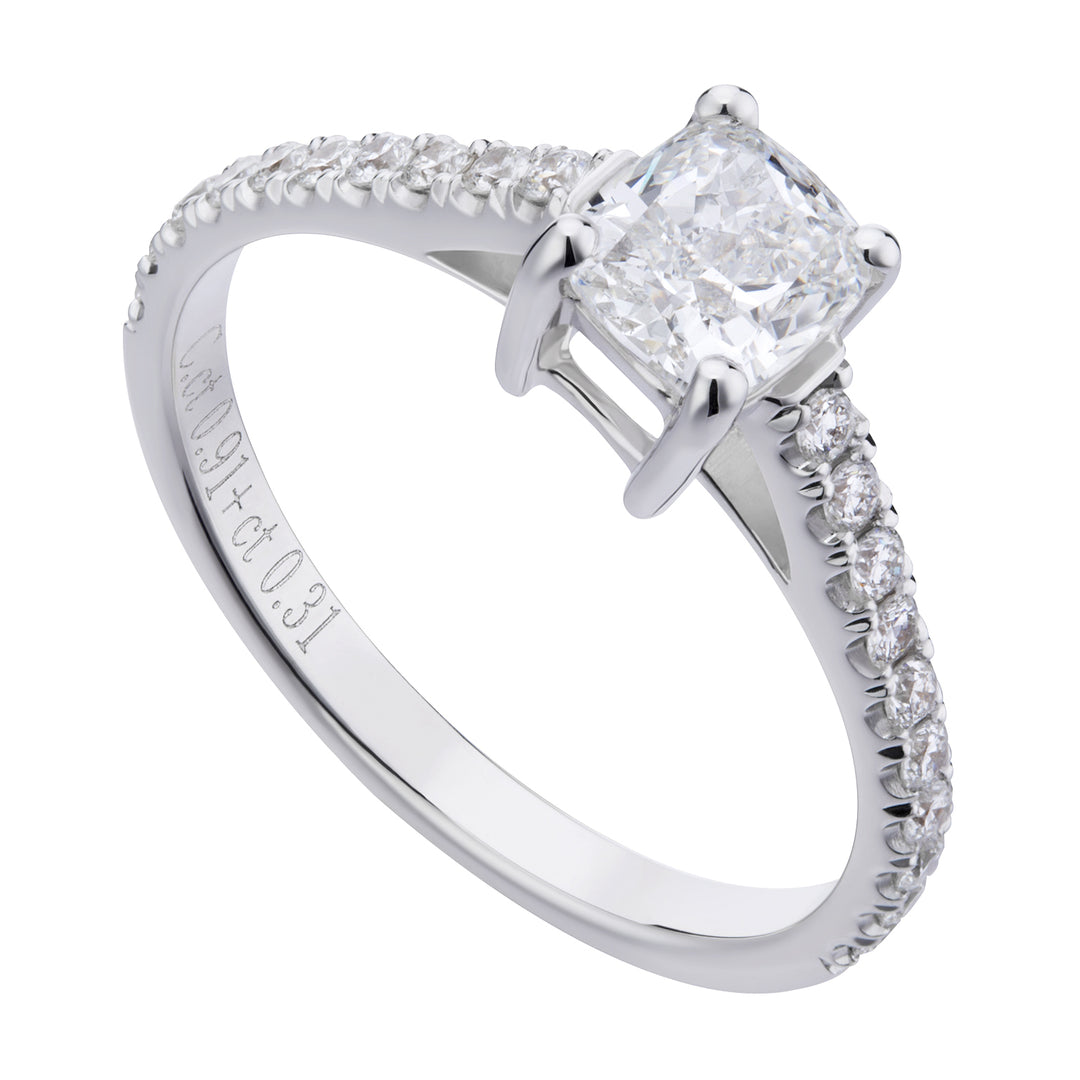 Golay-Ring mit Kissendiamant 0,92 ct APU300DI-19023110002