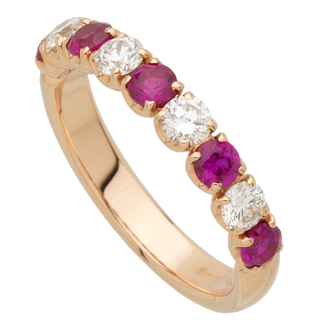 Golay eternity ring 1/2 ring diamonds+rubies 1.23 ct AFP1228DRU-21188110003