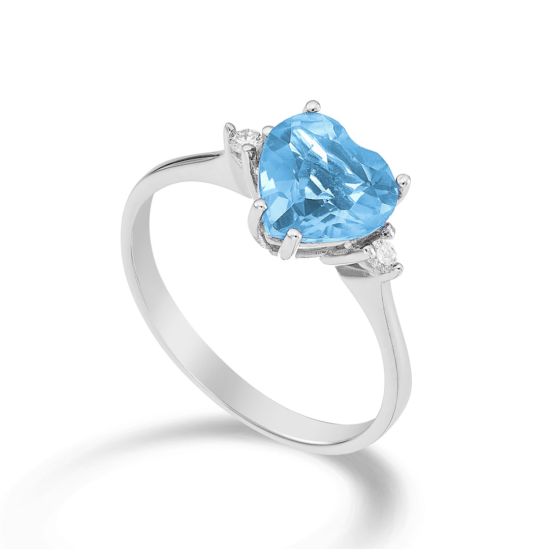Nihama een 18k blauw topaas hart 8x8 ct.2,30 diam. 0,05 ct NACL198DITPAZ88O4