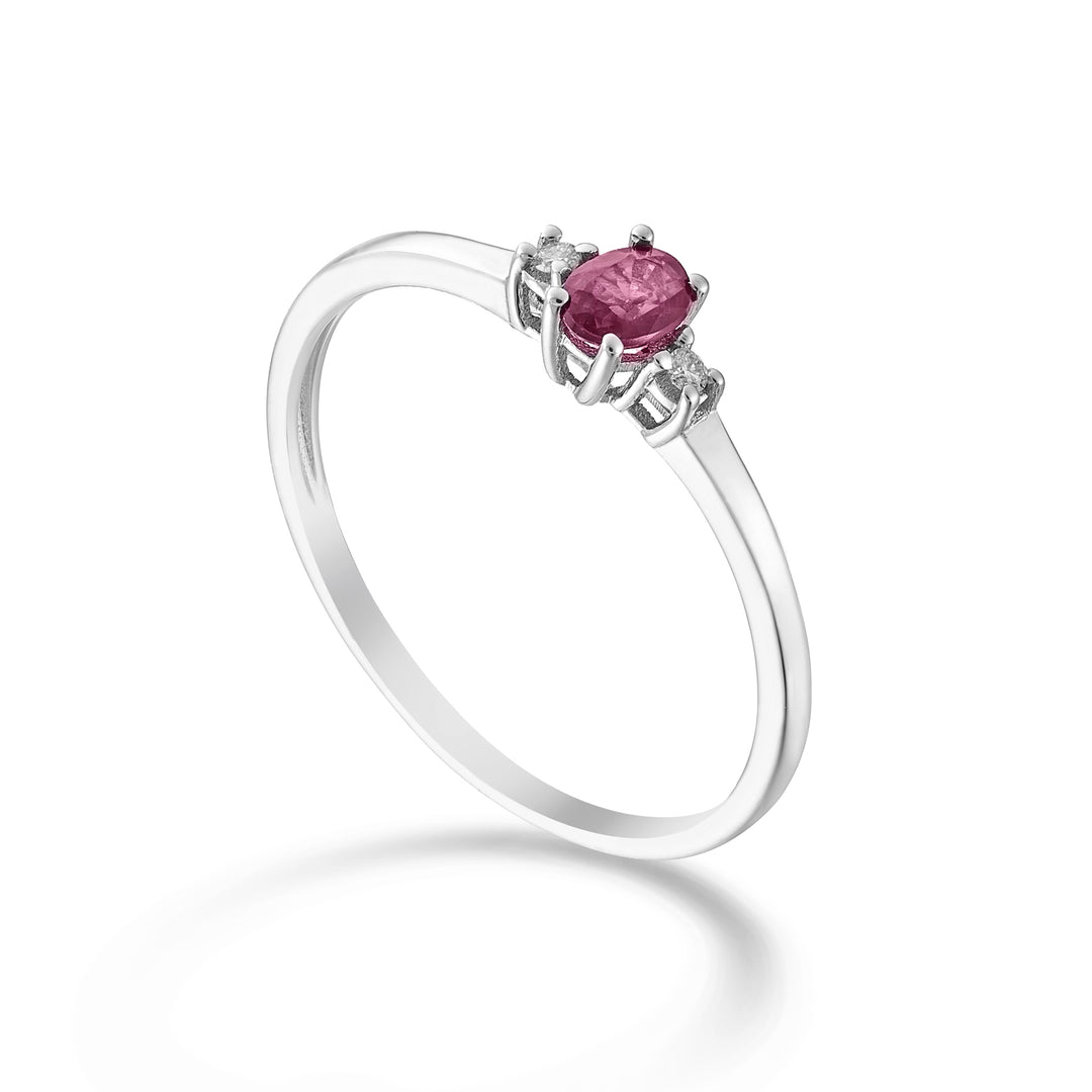 Nihama an 9k oval ruby ​​4x3 ct.0,20 diam. 0.02 ct NA5190R4RBC