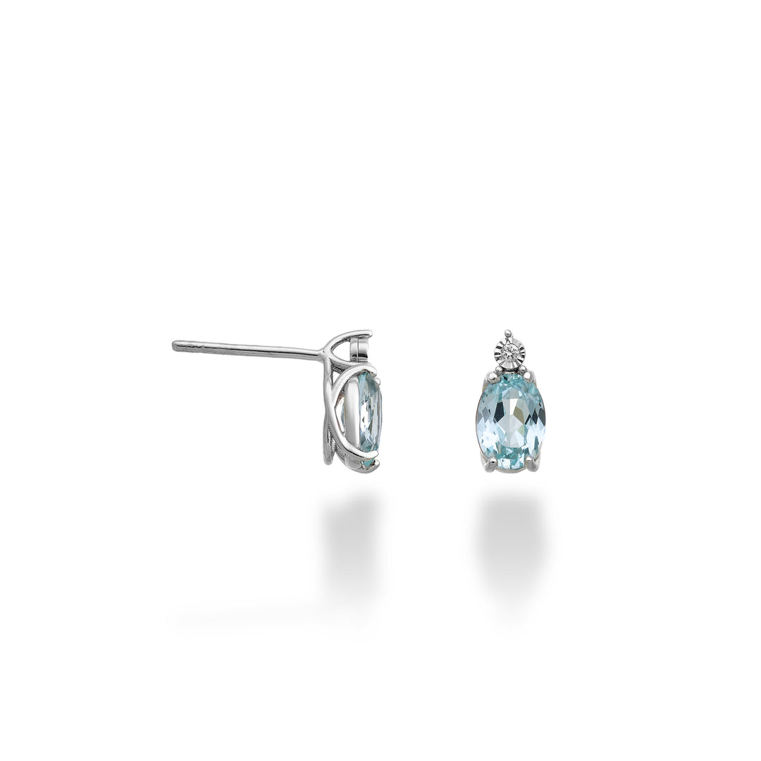 Mikiko oder 18 Karat ovaler Paraiba-Turmalin 7x5 mit Diamant MO5176O4PAR