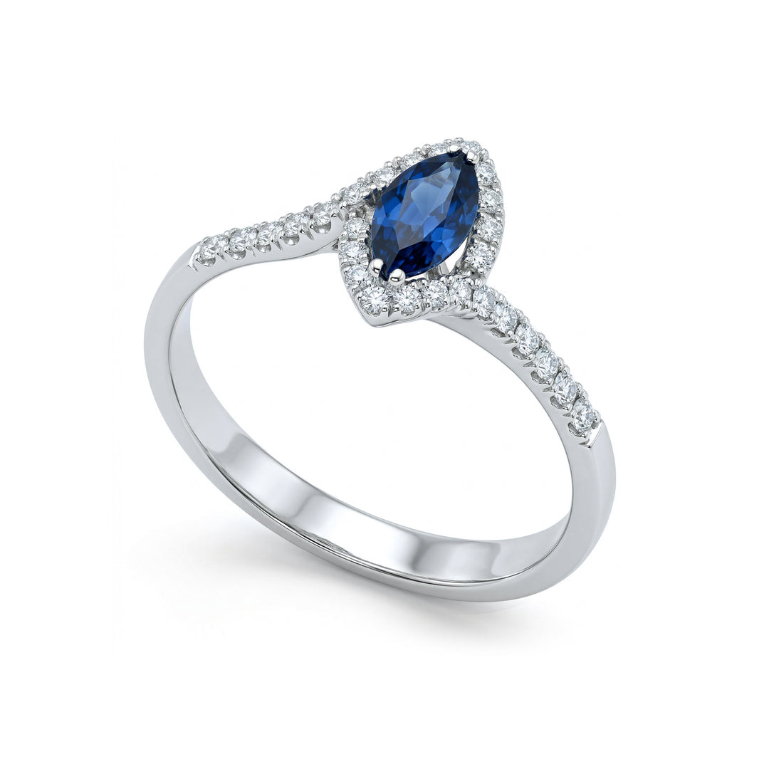 Golay Marquise-Saphirring 7x3 mit Kontur ACLC029WDIZB-22167110095