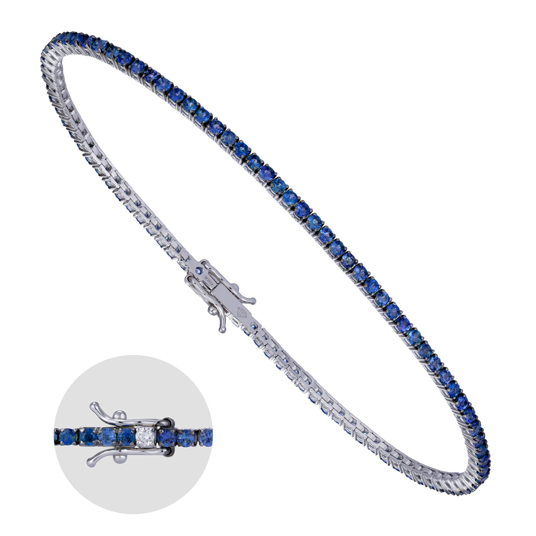 World Diamond Group gegoten tennisarmband. verzonken saffieren en 1spot diam BTF001ZBDI2A-21054110040