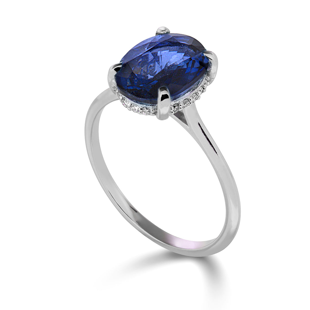 Nihama an 18k oval sapphire 10x8 refresh set with diamonds NA5222O4ZFR