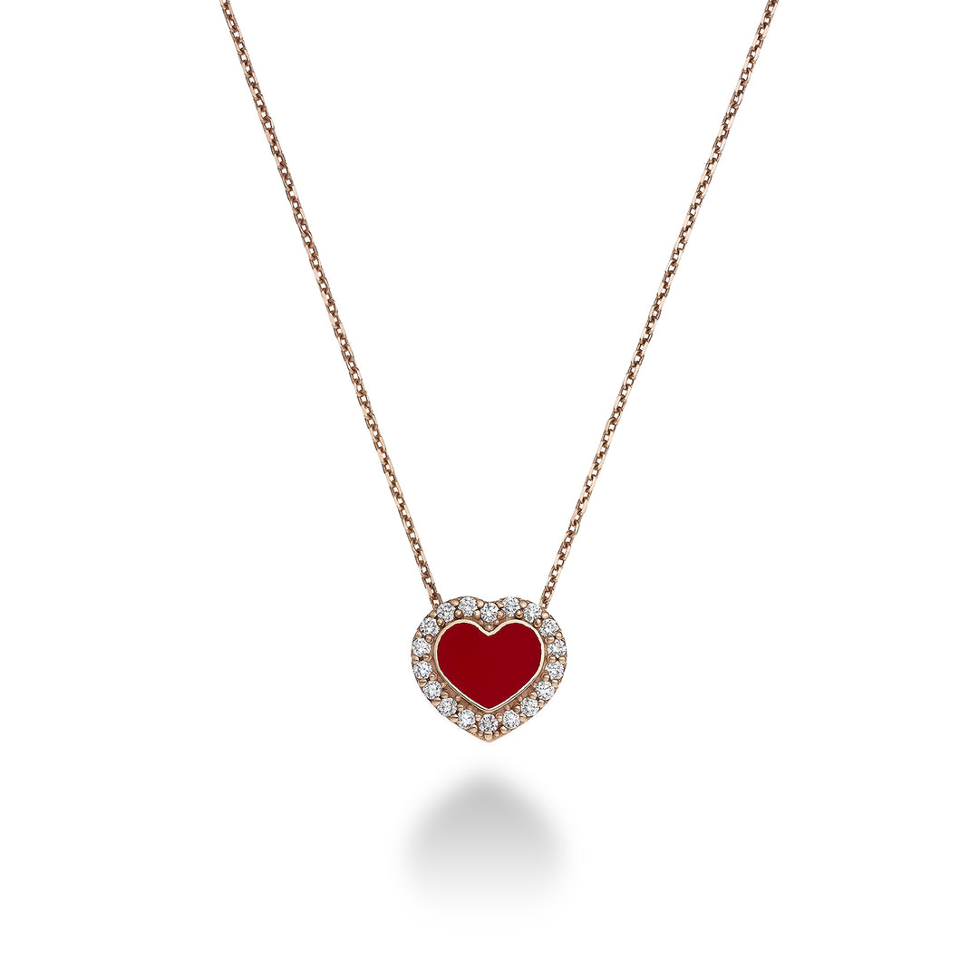 Nihama cl 9k ct.0.24 grand coeur émail rouge ND5079R3BR024