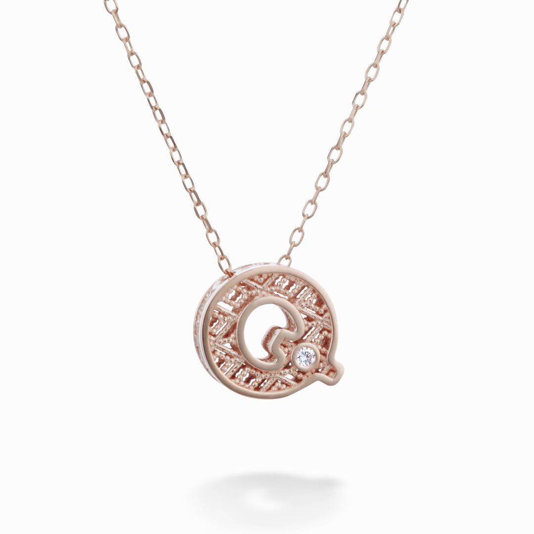 Nihama cl 18k letter q roségoud diam. ct.0,01 NDLETQO3
