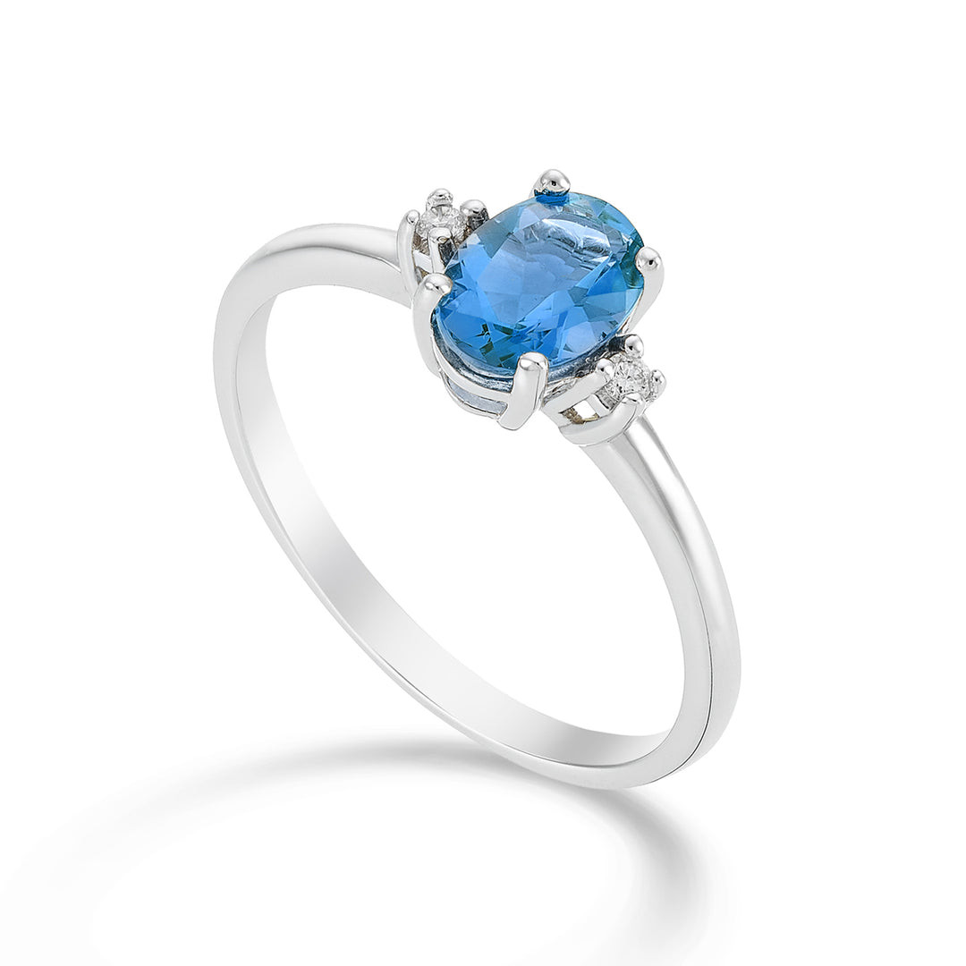 Mikiko een 18k ovale blauwe topaas 7x5 ct.1,10 diam. ct.0,03 MA5073O4TPAZ