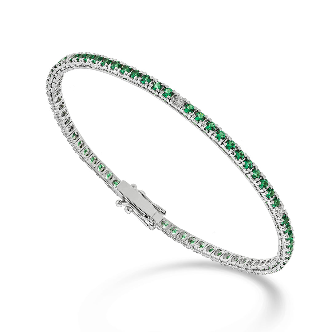X-Diamond br tennis 18k smaragd lab ct.2,30 lab. volwassen ct.0,22 cm.17,5 - 71 standen LXDBTQ250SMRDIO4