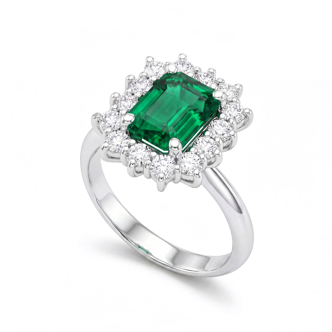 Golay-Okt-Smaragdring 8x6 mit Diamantkontur ACLC901DSM86-26163110086