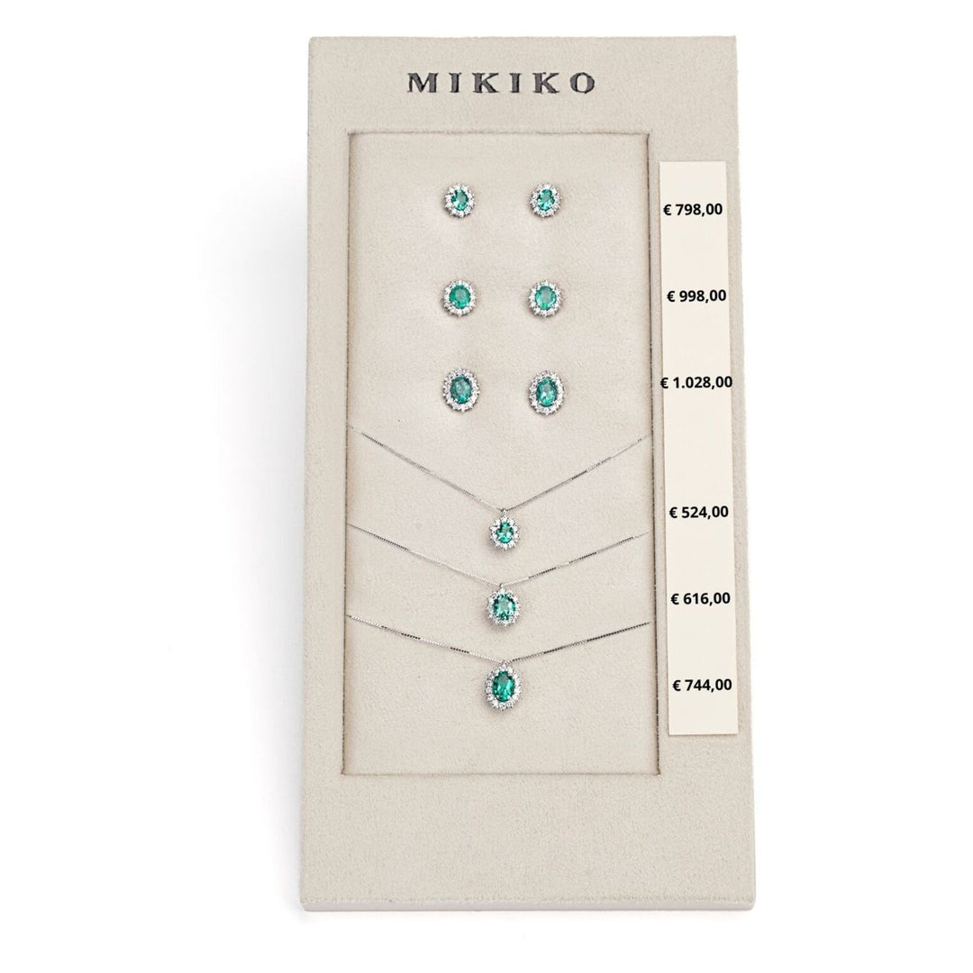 Mikiko-Paket Kl. 5125/5126/5086 + oder 5103/5014/5068 18kt oval 4x3/5x4/6x4 Smaragd tr. M.LIGHTBOX.19-T