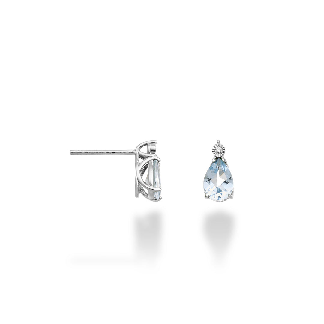 Mikiko oder 9k Aquamarin Tropfen 7x5 mit Diamant MO5177R4AM