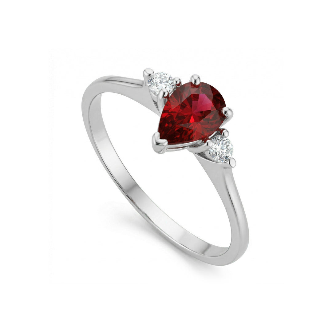 Bague Golay rubis goutte 6x4 et diamants ACL491DIRU1-19126110081