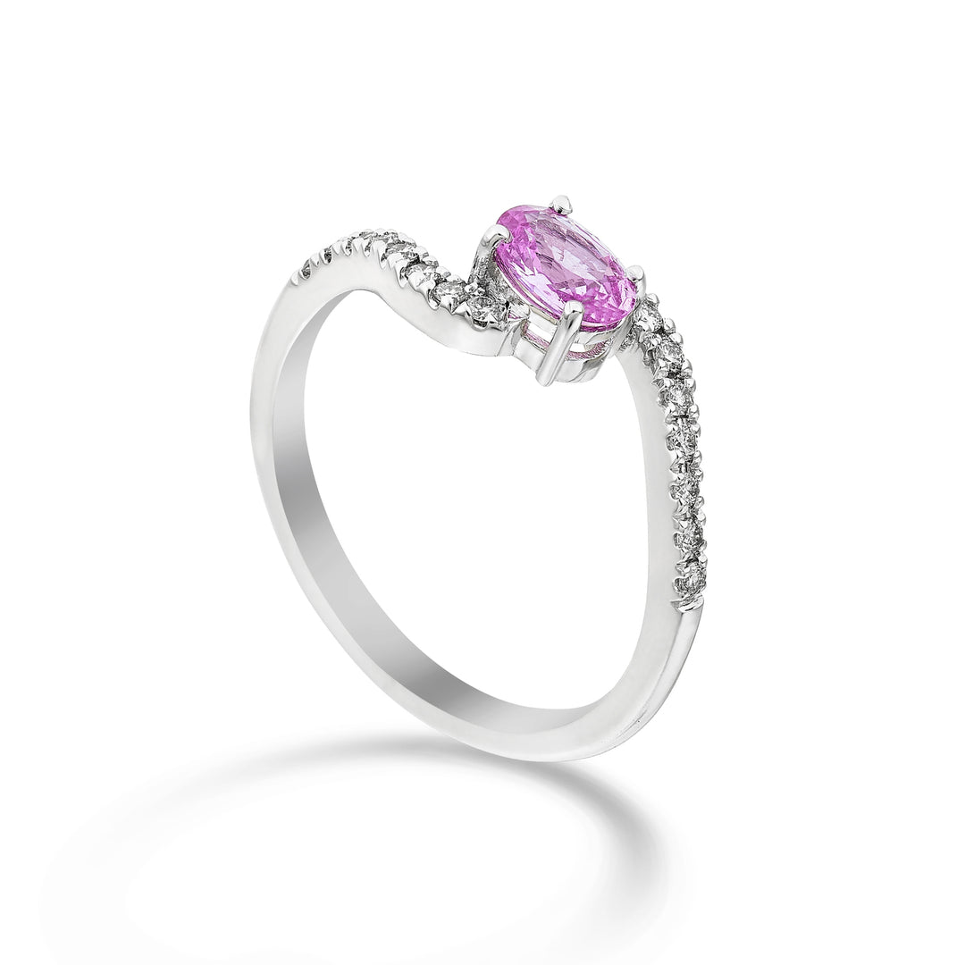 Bague ovale Golay z.pink 6x4 avec tige en "s" encastré ACLG434DIZP64-24085110043