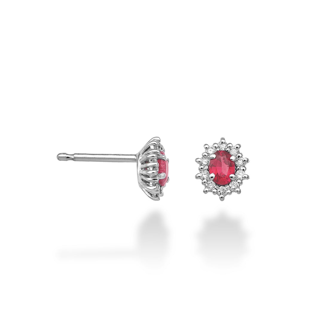 Nihama oder 9k ovaler Rubin 4x3 ct.0,40 Durchm. 0,16 ct NO5103R4RBC