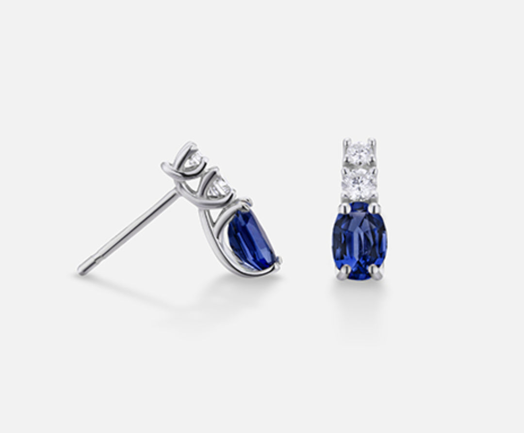 Nihama of 18k saffier nr. ovaal 6x4 ct.1,24 dia ct.0,20 NO5035O4ZFN124