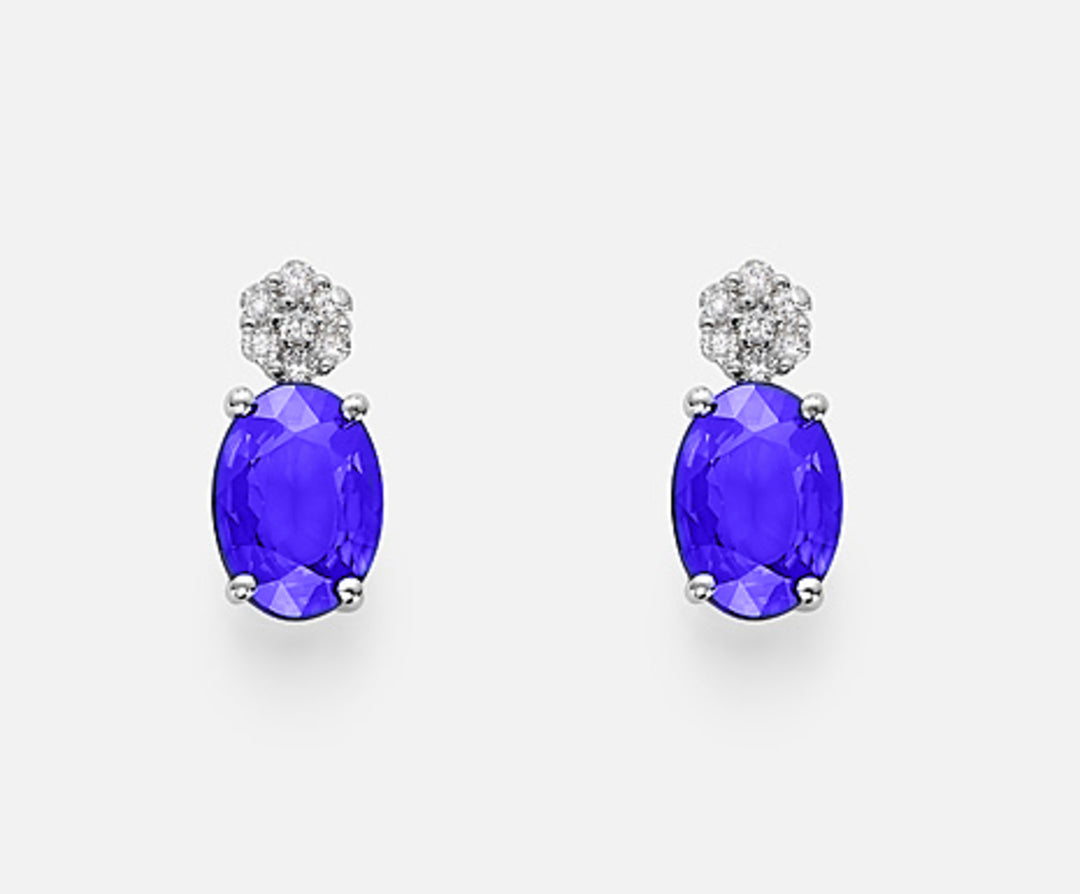 Mikiko oder 18k Tansanit n. oval 7x5 ct.1,20 Durchm. ct. 0,08 MO5014O4TZN