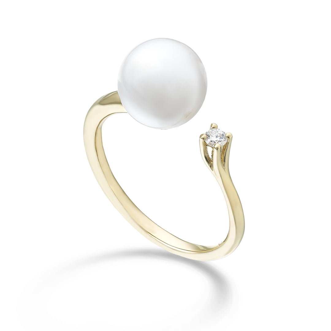 Nihama en 18k fw 9/9,5 ct.0,05 geelgoud NA0846O1FABI090