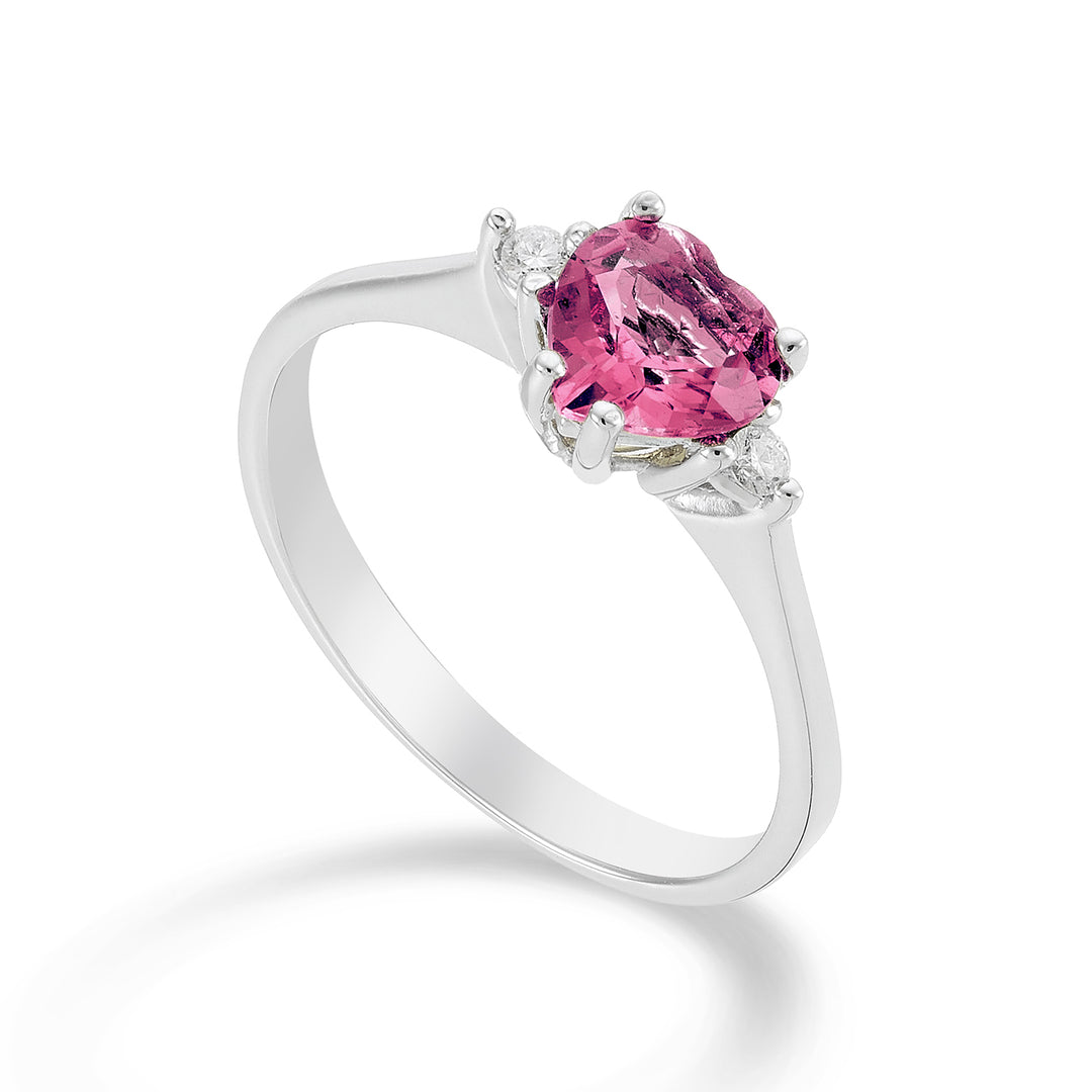 Nihama een 18k roze topaas hart 6x6 ct.1,00 diam. ct.0,04 NACL198DITPPK66O4
