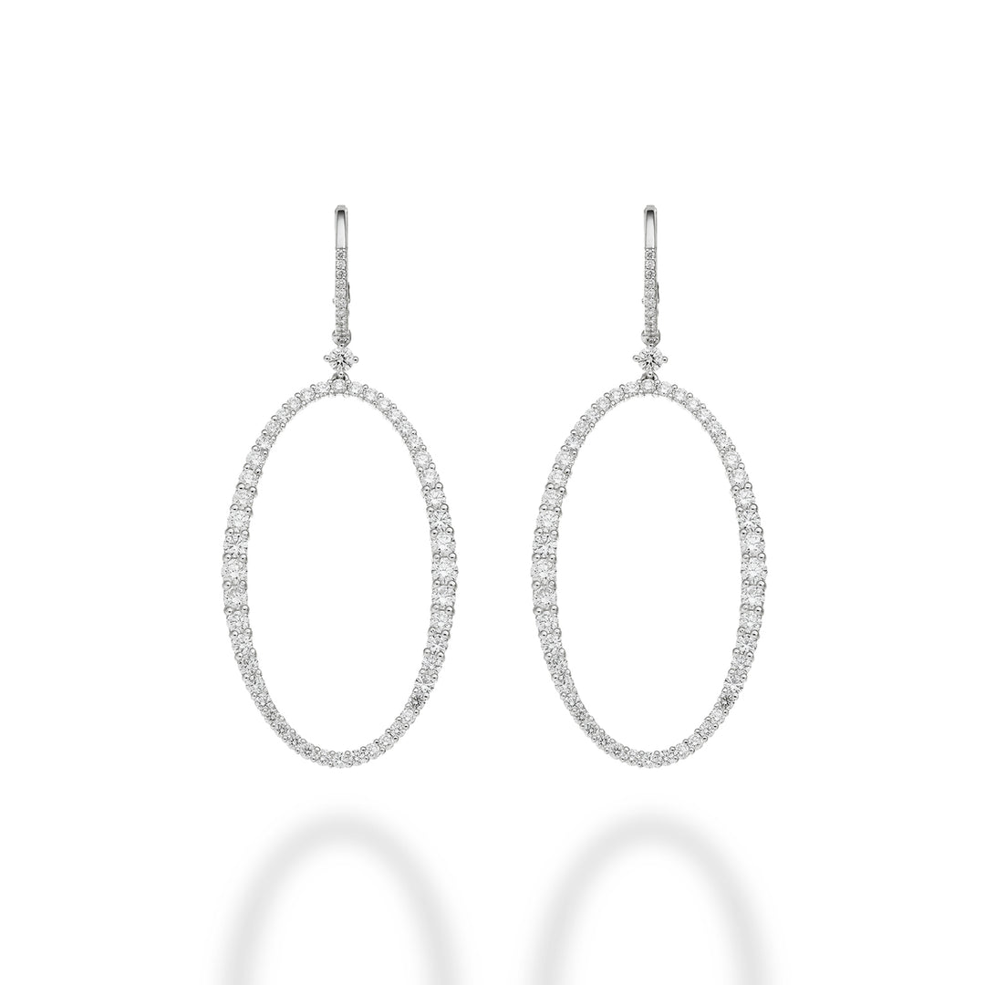 Golay oval shape earring with medium size levers OFOV001DI2-23027110060
