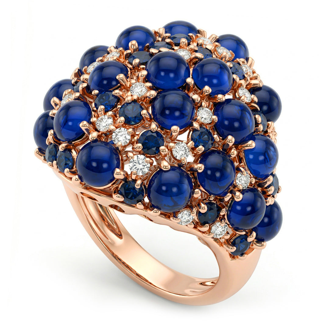 Golay ring rosecut pavé saffieren en diamanten APV010ZBDI-18058110142