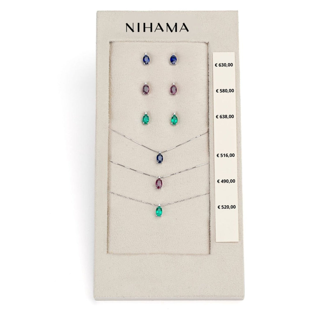 Nihama package cl 5034 + or 5023 18kt oval 6x4 sapphire, ruby ​​and emerald tr. N.LIGHTBOX.9-T