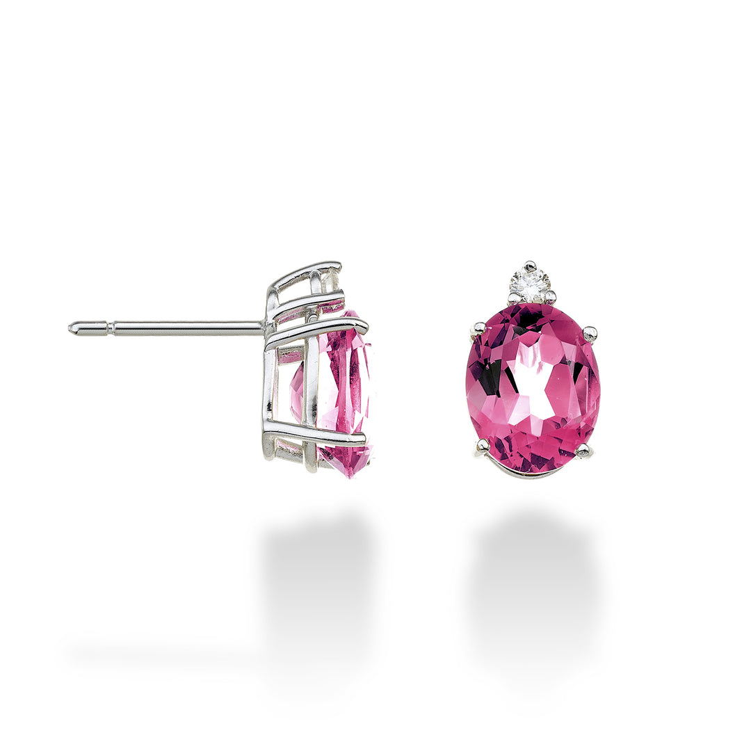 Nihama oder 18 Karat ovaler rosa Topas 7x9 ct.4,20 Durchm. ct.0,08 NO5080O4TPPK