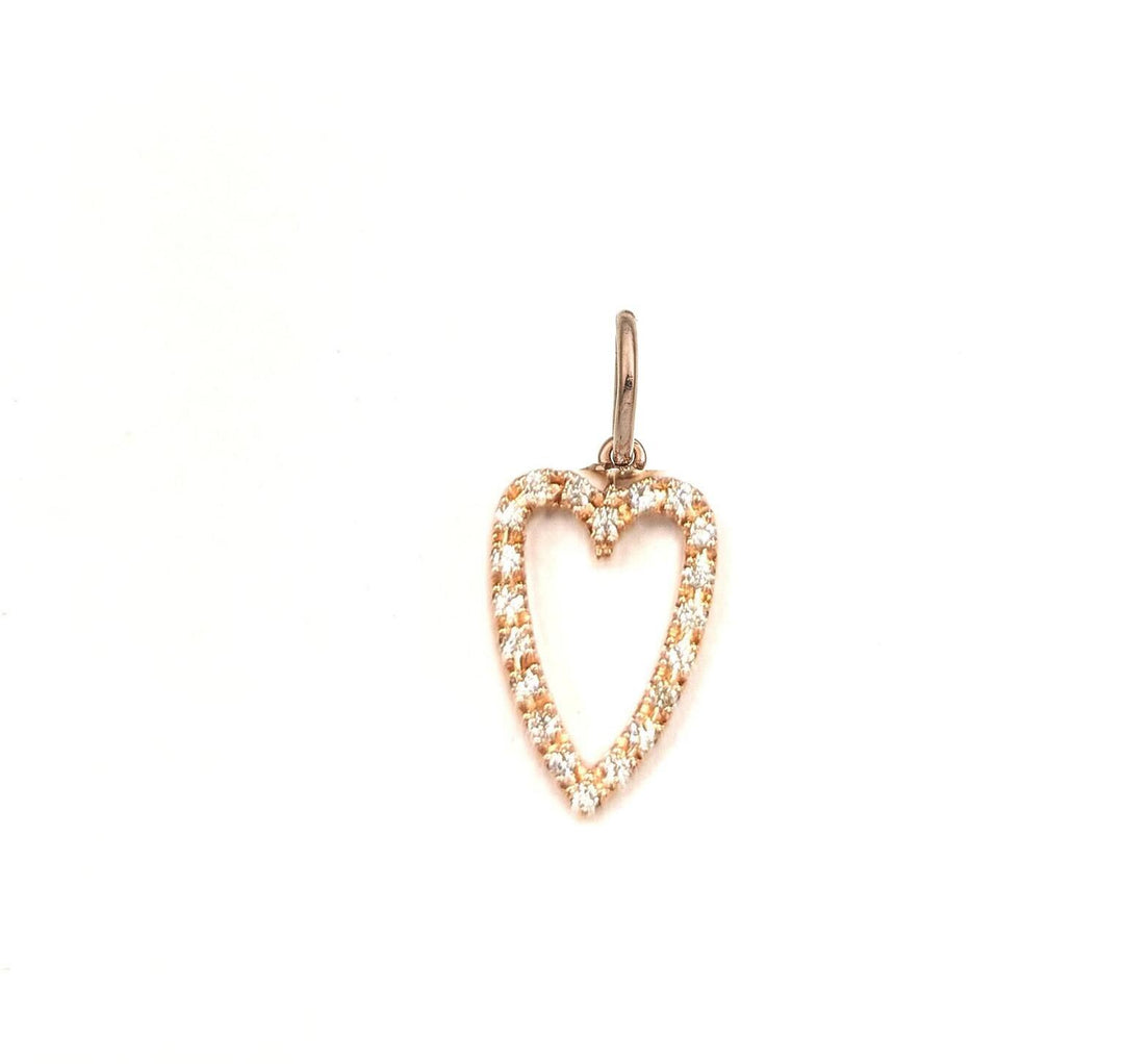 World Diamond Group hanger met lang hart 18k 0,12 ct roségoud GPEN213DIO3