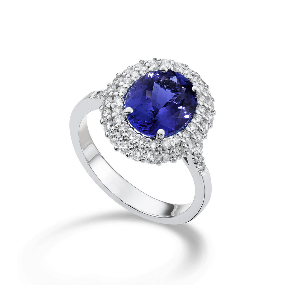 Golay oval diamond and tanzanite ring 8x10 ACLC137DTZ810-22178110059