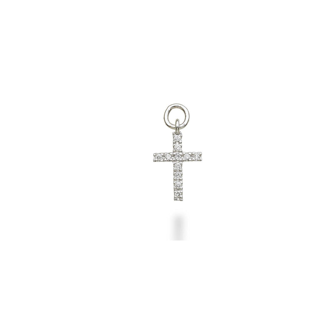 World Diamond Group bedel 18k witgouden kruis diam. ct.0,05 GCROCE05CHO4