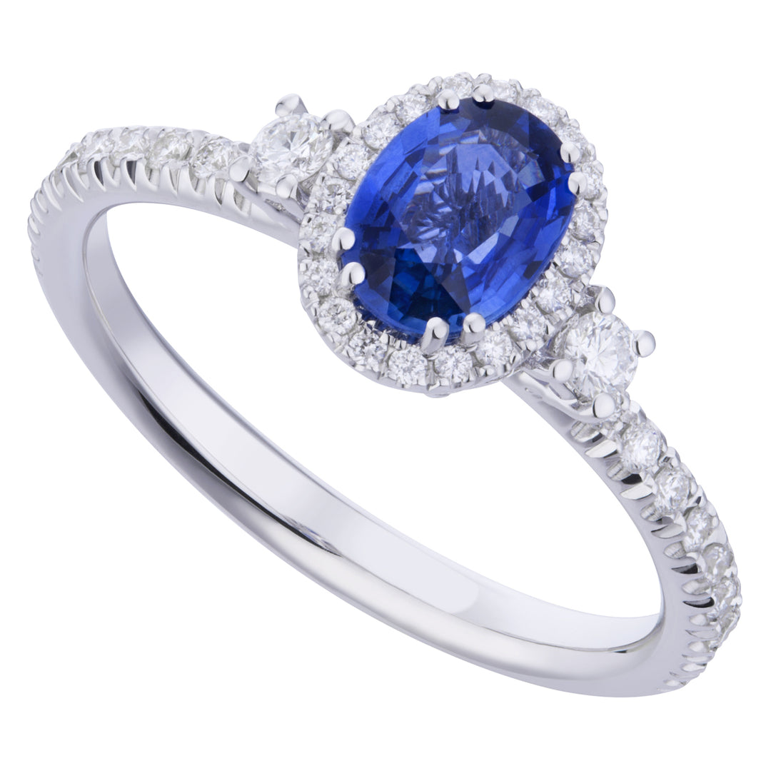 Golay oval sapphire ring 7x5 diam contour + sides ACLC052DIZB-19354110006