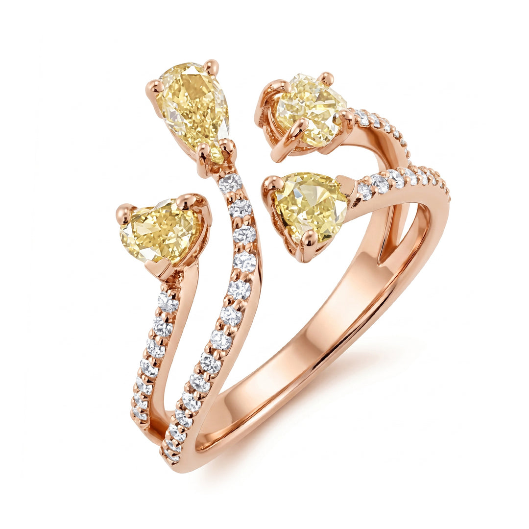 Golay ausgefallene Diamantringform mit Diamanten am Schaft AMP860DFYR-26103110161