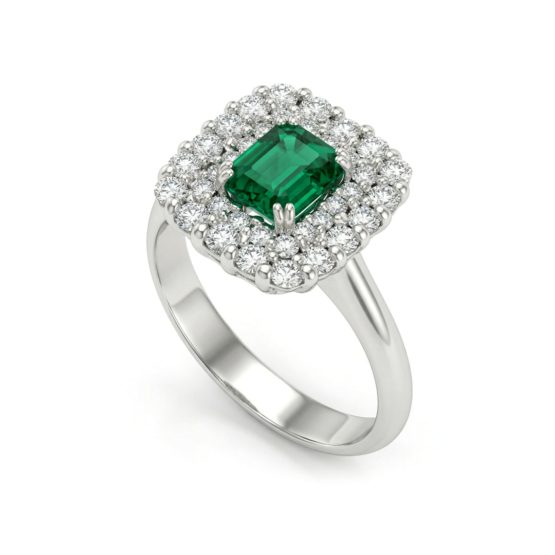 Golay octagonal emerald ring 8x6 and double contour ACLC135DISM57-22168110030