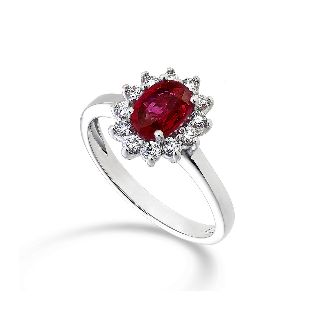 Nihama an 9k oval ruby ​​7x5 ct.0,90 diam. 0.30 ct NA5094R4RBC