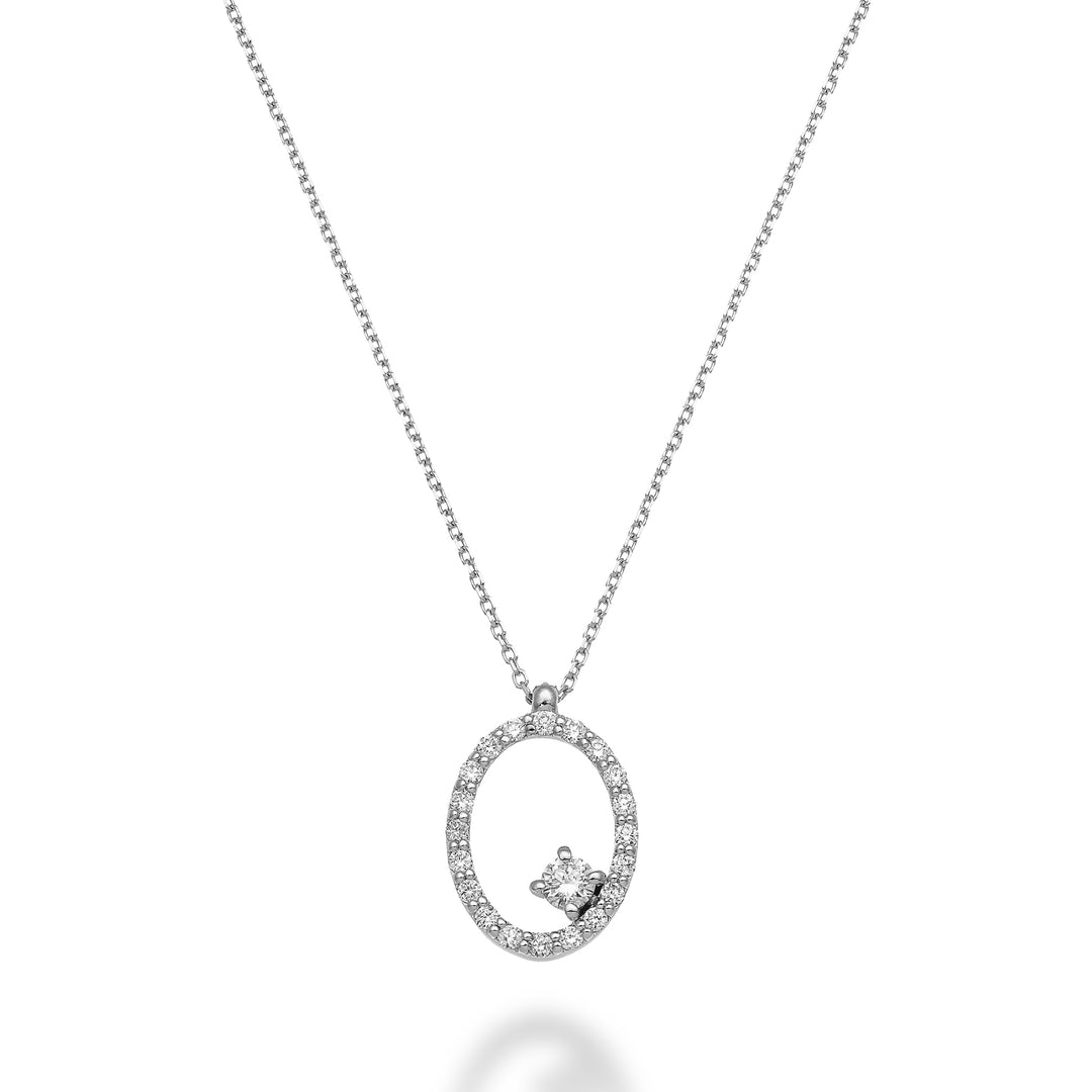 World Diamond Group halsketting 18k ct.0,23 "ovaal" GD5156O4BR023