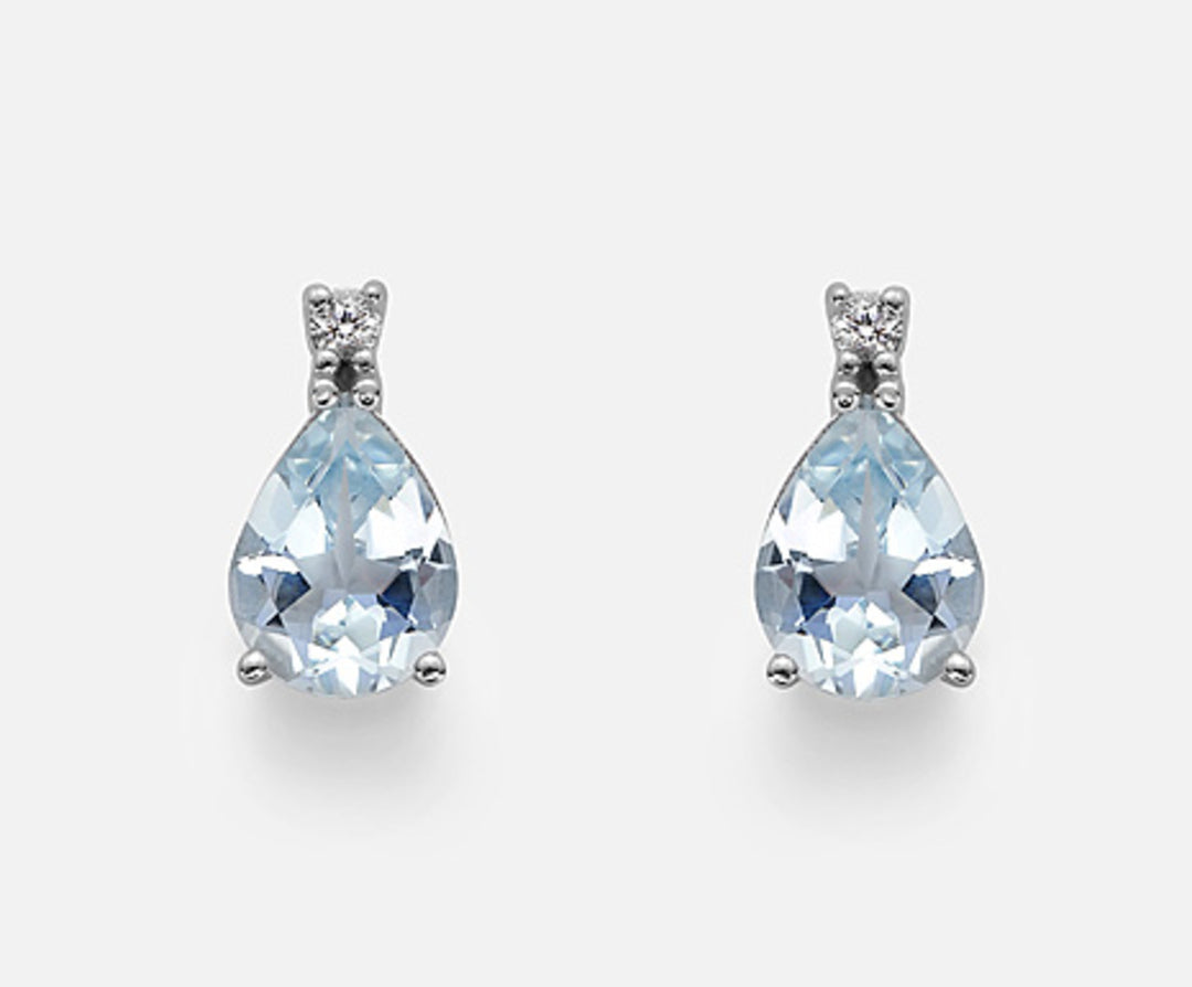 Nihama oder 18k Aquamarin Tropfen 8x6 ct.1,24 Durchm. 0,05 ct NO5028O4AM