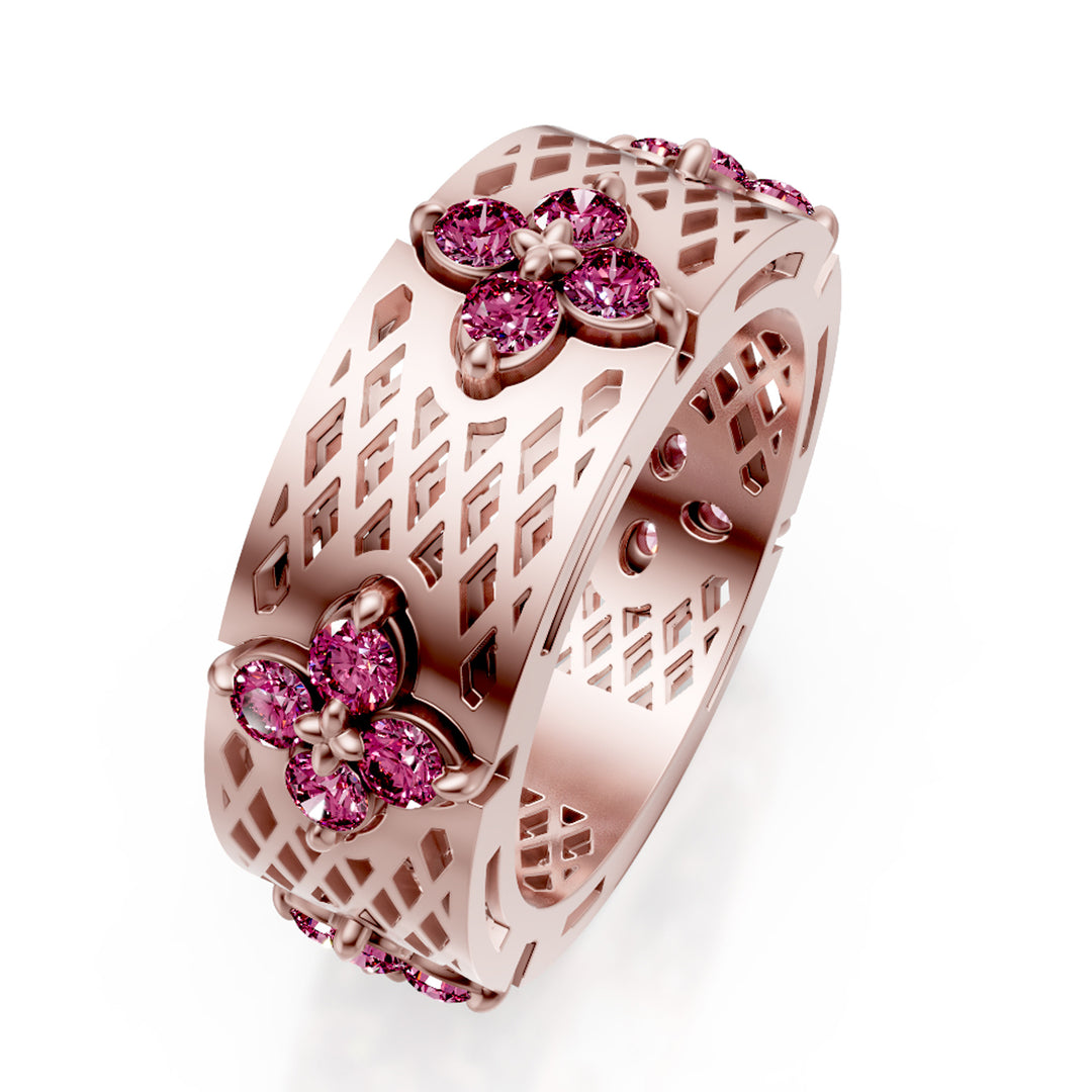 Golay einfacher Bandring z.pink satiniert durchbohrt rosa AFFI03ZPSR