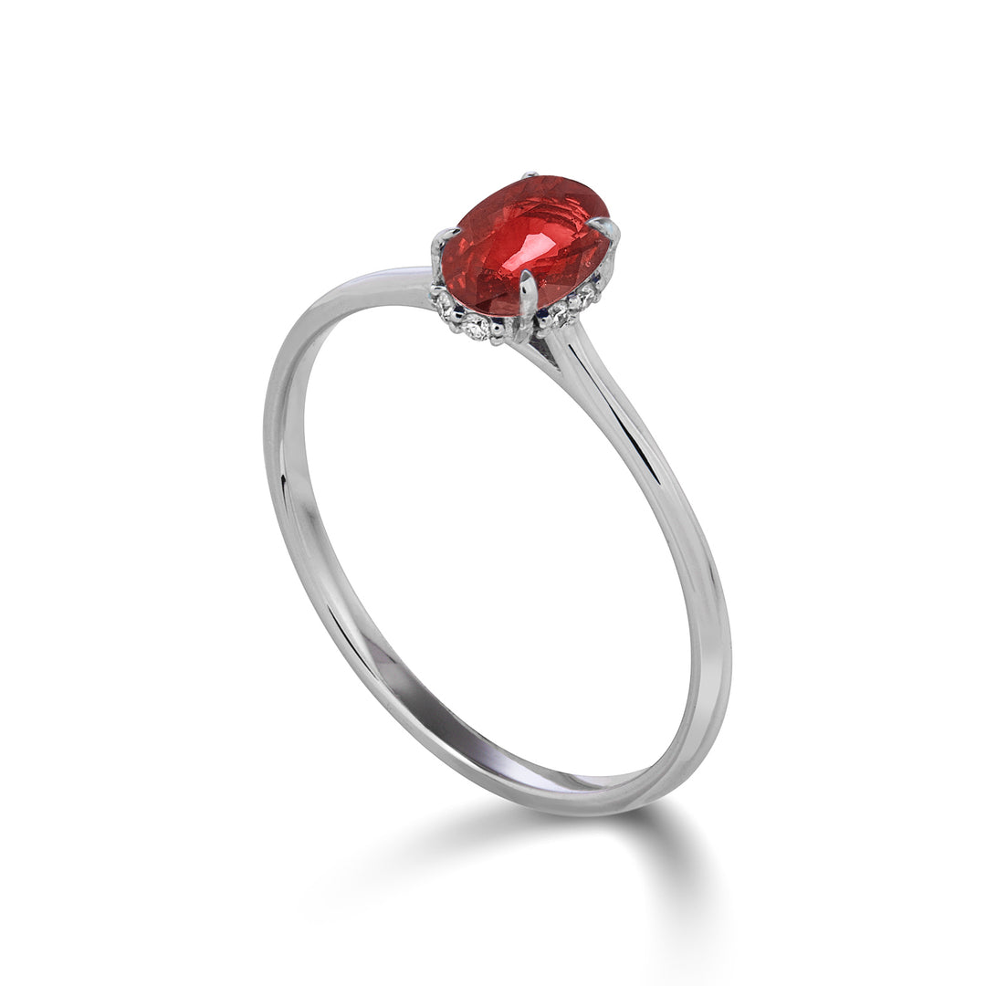 Nihama an 18k ruby ​​n. oval 5x4 update set with diamonds NA5218O4RBN040