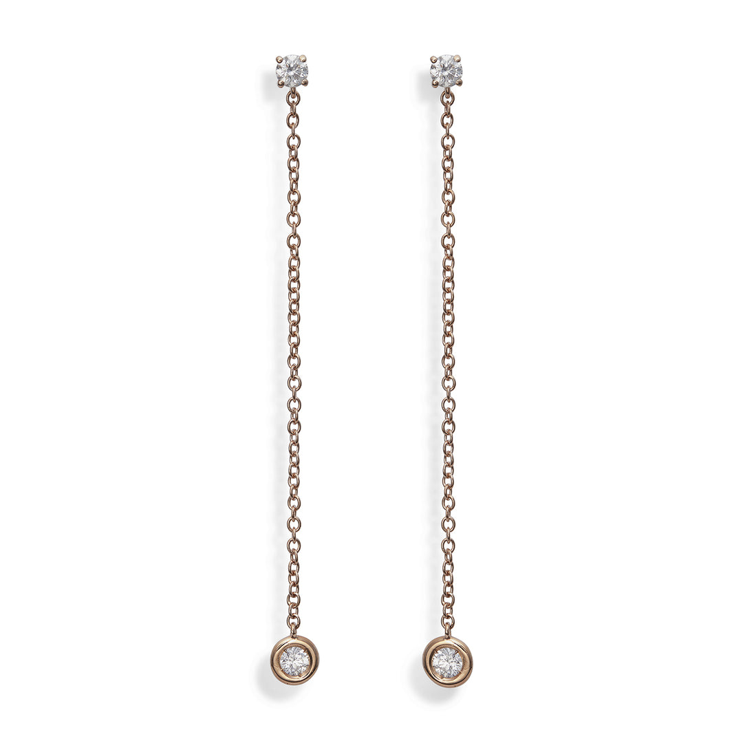World Diamond Group oder 18 Karat ct.0,34 runde Lünettenkette 5,5 cm Rosé GO5073O3BR034