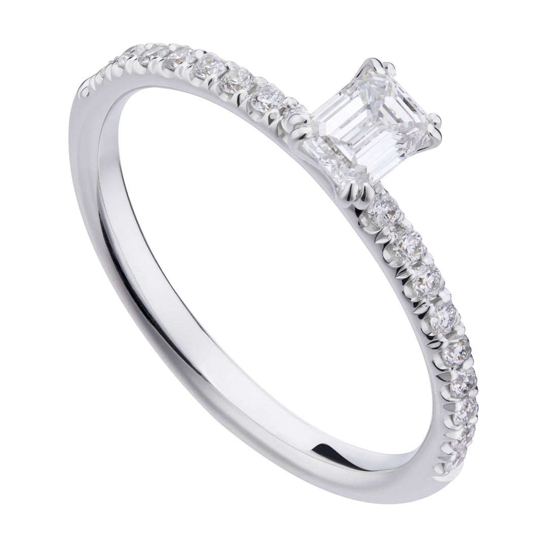 Bague king solitaire World Diamond Group avec émeraude 0,40 ct AEMC016DI1-19039110071