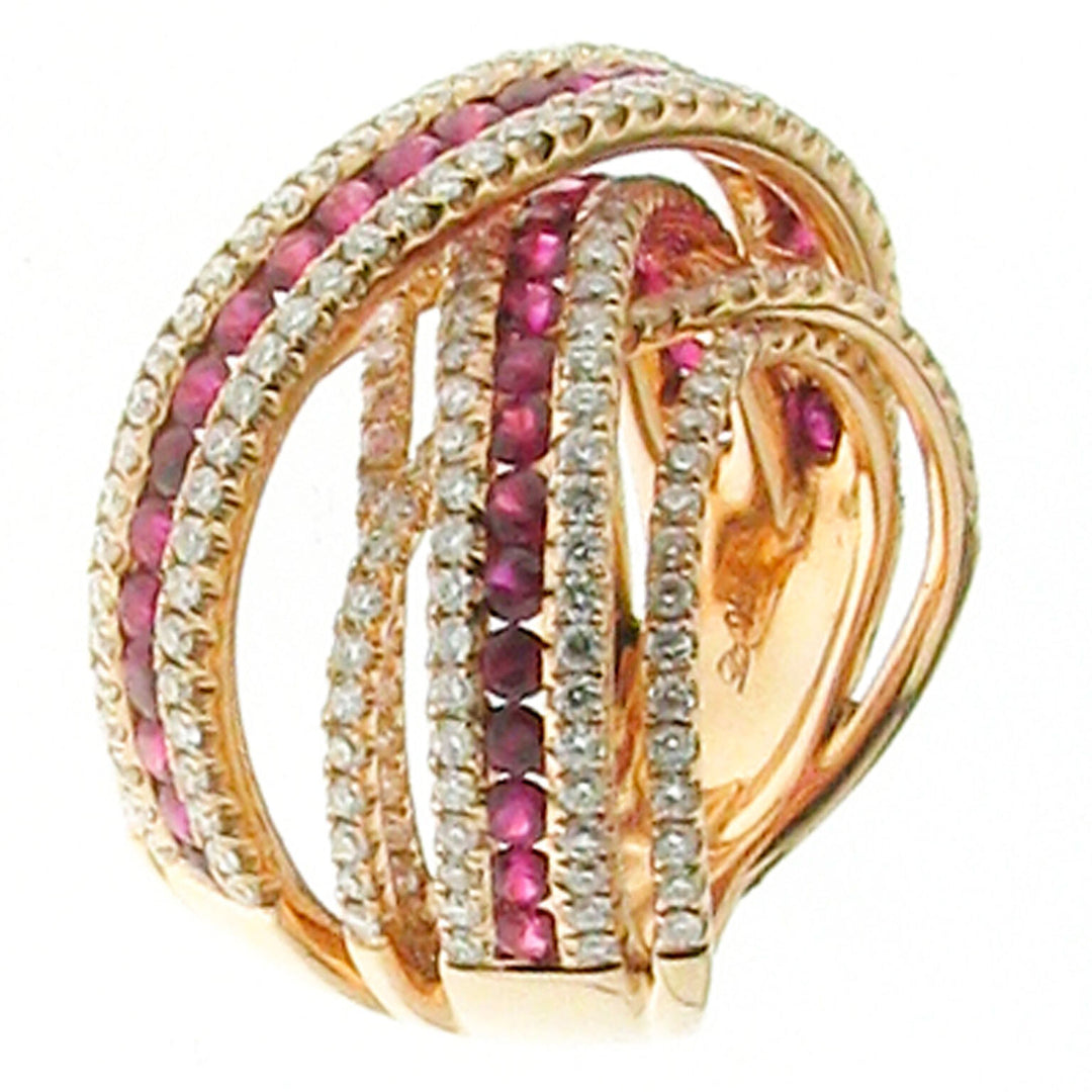 Golay multiple ring diamonds and rubies rose gold AEVR59-836-16047000064