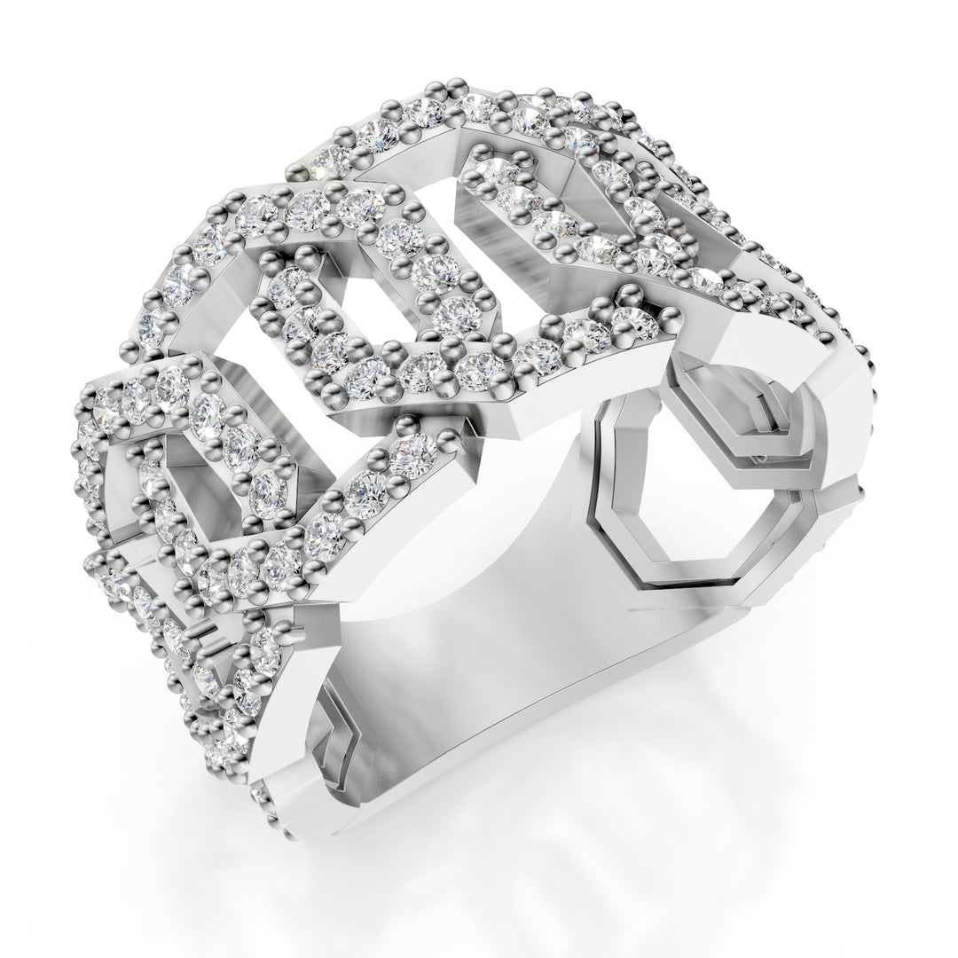 Golay large band ring met 6 elementen met diamanten AFS466DI2B-25139110206