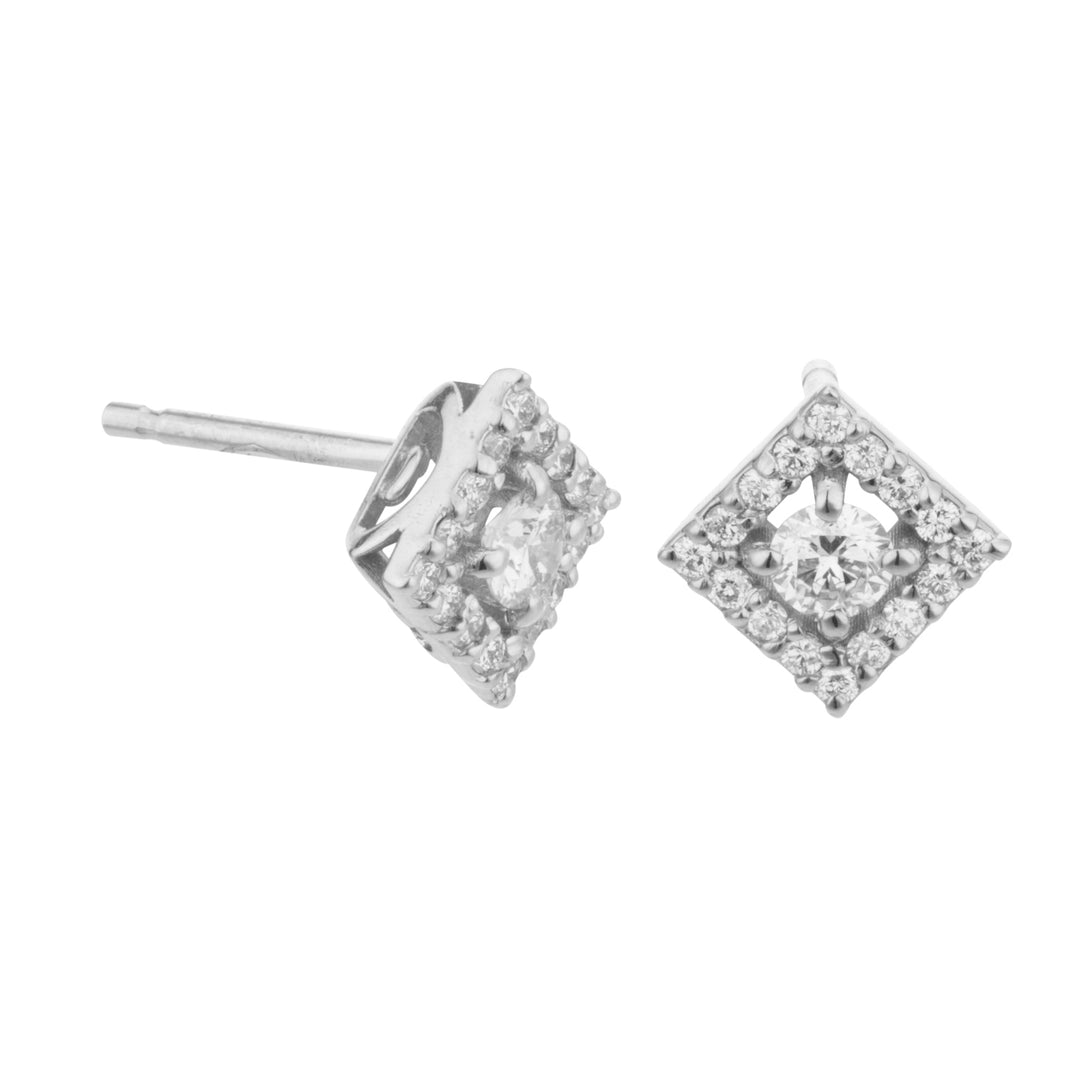 Golay earring with central square outline ct. 0.13 OCT015DI1-20191110011